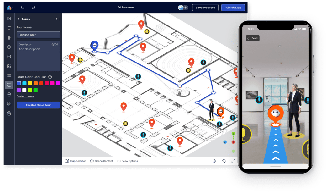 ARway Wayfinding and Nocode Spatial Maps